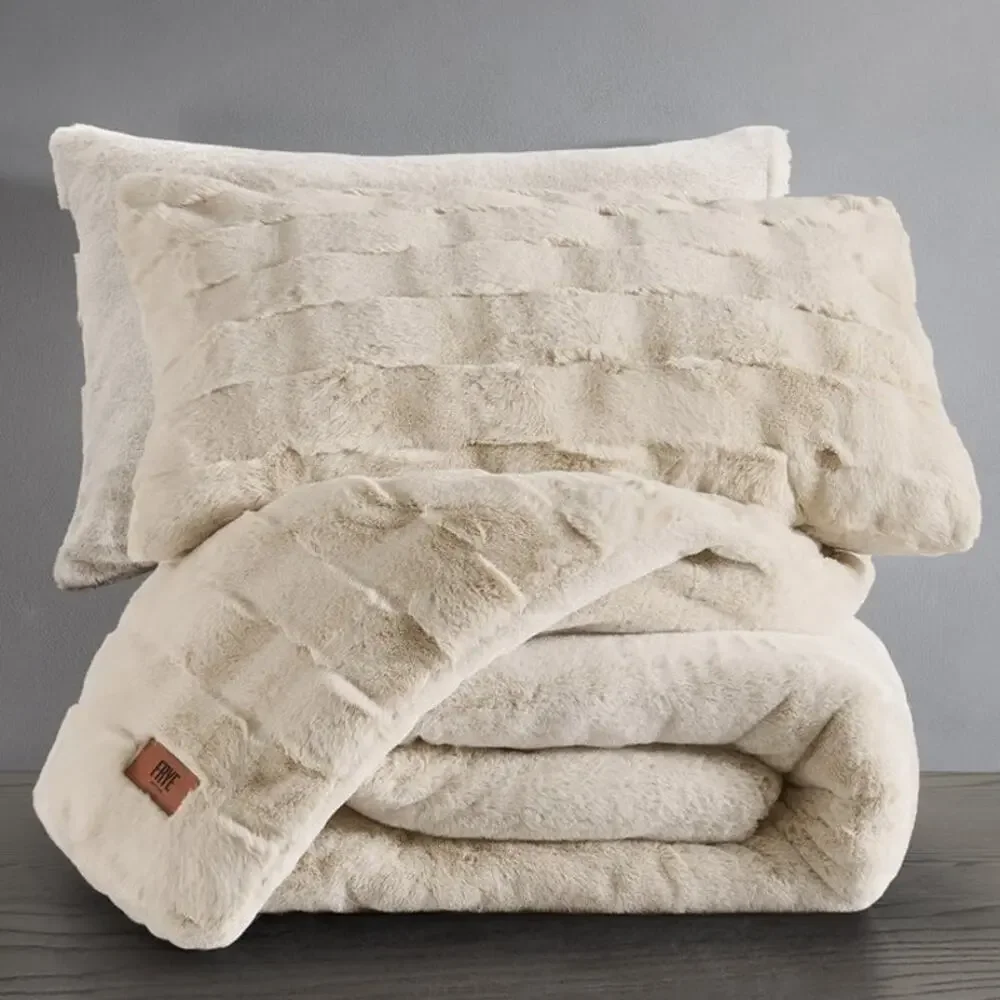 FRYE Faur Fur Comforter Set 3- Piece Set Queen Size